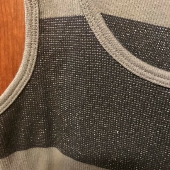 Old Navy | Dark & Light Grey Sparkle Striped Tank Top | Sz M - Picture 4 of 11